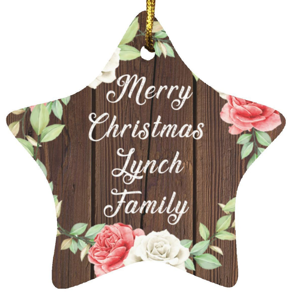 Merry Christmas Lynch Family - Star Ornament A