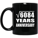 78th Anniversary Square Root of 6084 Years Anniversary - 11oz Coffee Mug Black