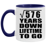 24th Anniversary Square Root of 576 Years Lifetime To Go - 11oz Accent Mug Purple