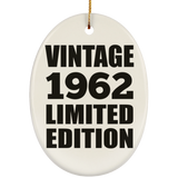 62nd Birthday Vintage 1962 Limited Edition - Oval Ornament