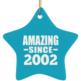 22nd Birthday Amazing Since 2002 - Star Ornament