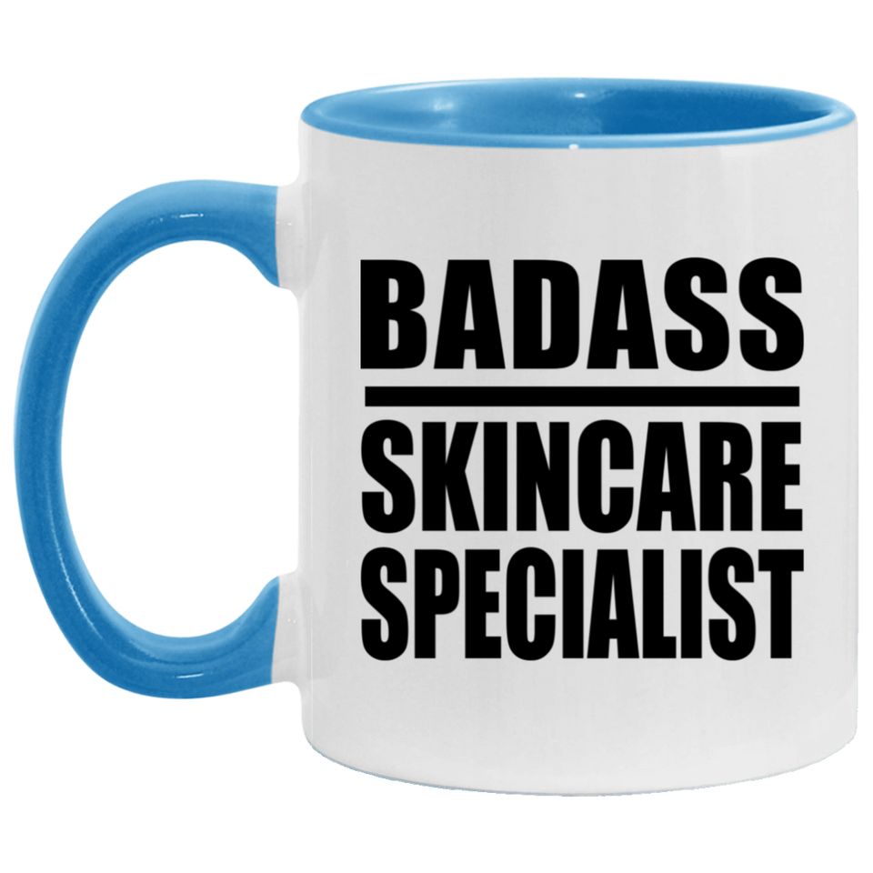 Badass Skincare Specialist - 11oz Accent Mug Blue
