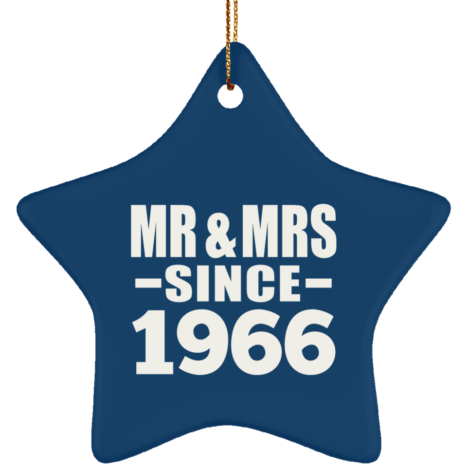 58th Anniversary Mr & Mrs Since 1966 - Star Ornament