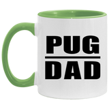 Pug Dad - 11oz Accent Mug Green