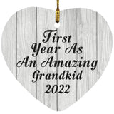First Year As An Amazing Grandkid 2022 - Heart Ornament F