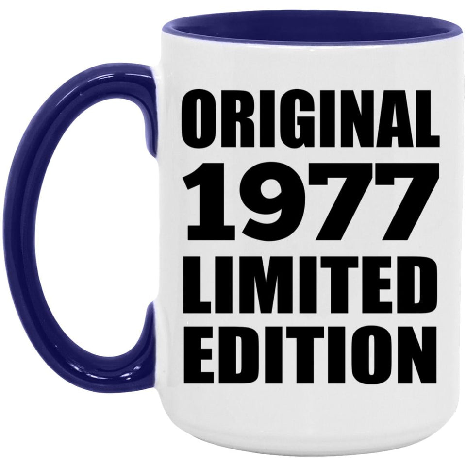 47th Birthday Original 1977 Limited Edition - 15oz Accent Mug Purple
