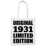 93rd Birthday Original 1931 Limited Edition - Tote Bag White
