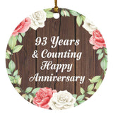 Happy 93rd Anniversary 93 Years & Counting - Circle Ornament A
