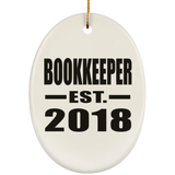 Bookkeeper Established EST. 2018 - Oval Ornament
