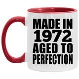 52nd Birthday Made In 1972 Aged to Perfection - 11oz Accent Mug Red