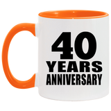 40th Anniversary 40 Years - 11oz Accent Mug Orange