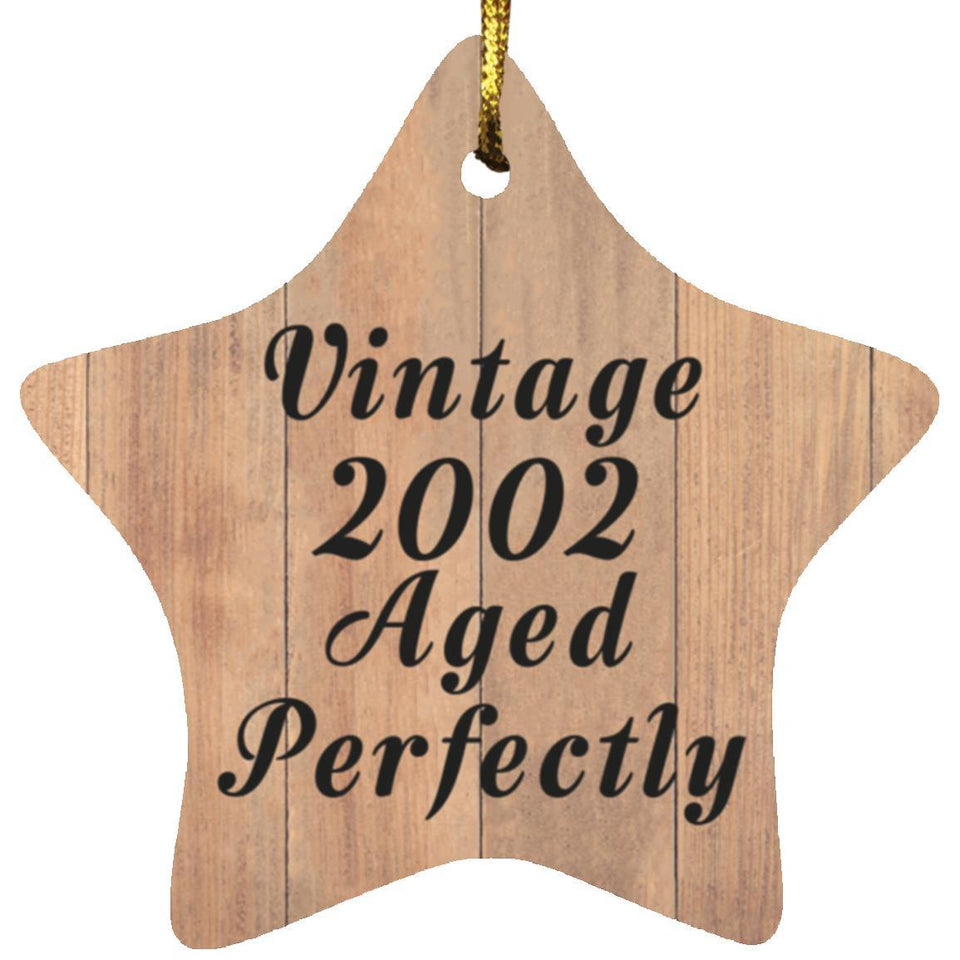22nd Birthday Vintage 2002 Aged Perfectly - Star Ornament C