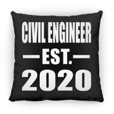 Civil Engineer Established EST. 2020 - Throw Pillow Black