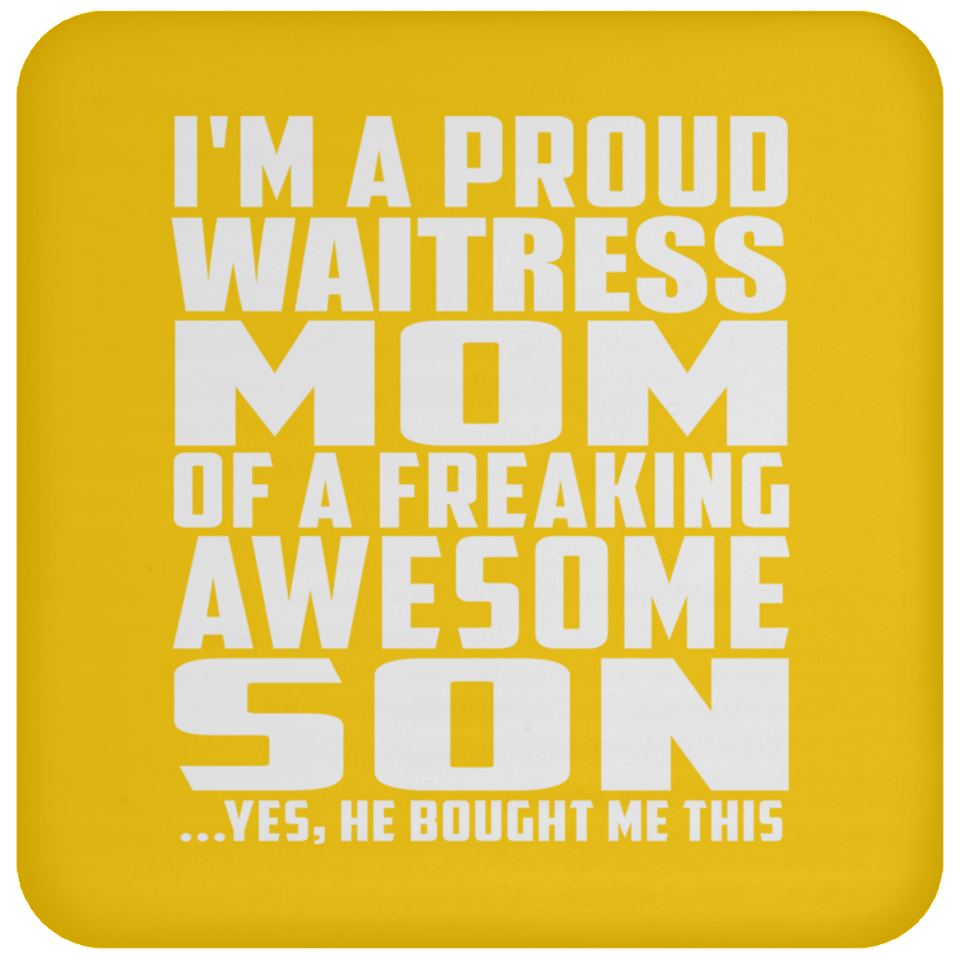 Proud Waitress Mom Of Awesome Son - Drink Coaster