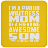 Proud Waitress Mom Of Awesome Son - Drink Coaster