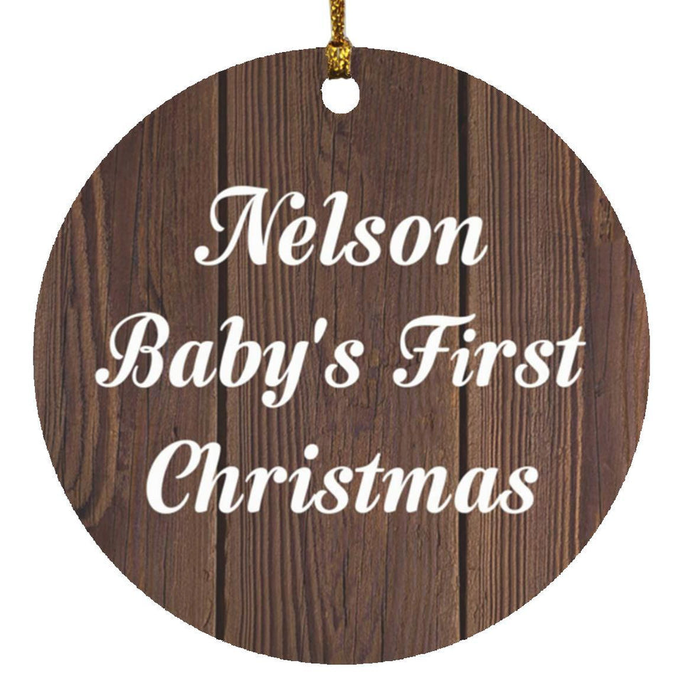 Nelson Baby's First Christmas - Circle Ornament D