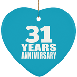 31st Anniversary 31 Years - Heart Ornament