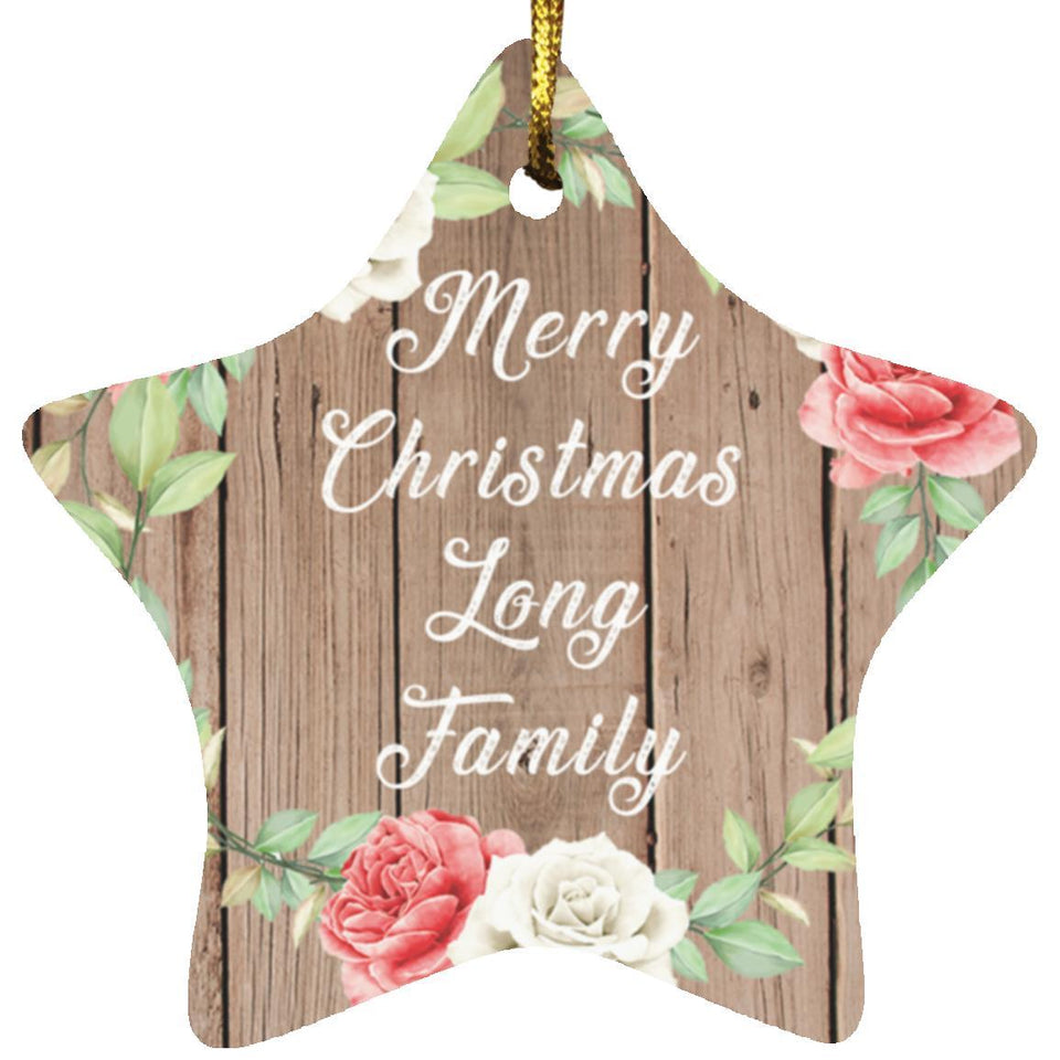 Merry Christmas Long Family - Star Ornament B