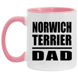 Norwich Terrier Dad - 11oz Accent Mug Pink