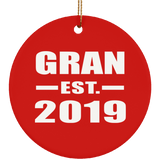 Gran Established EST. 2019 - Circle Ornament