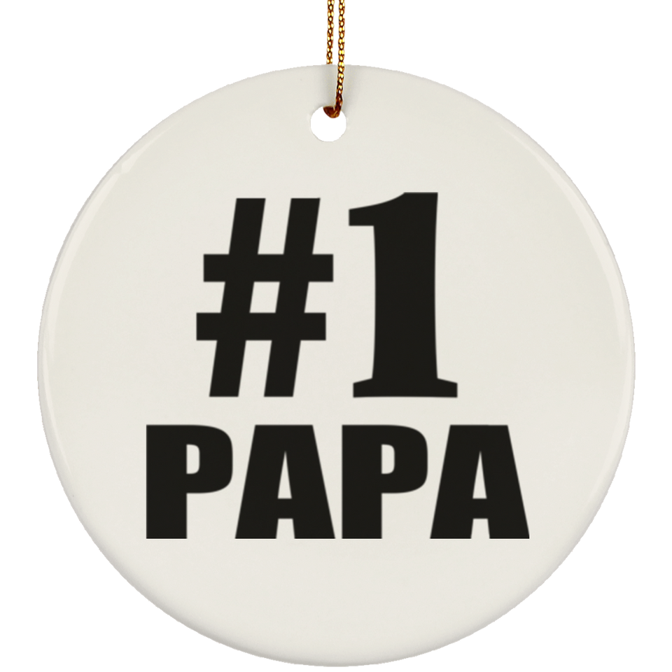 Number One #1 Papa - Circle Ornament