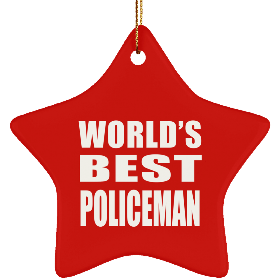 World's Best Policeman - Star Ornament