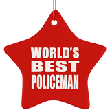 World's Best Policeman - Star Ornament