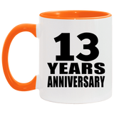 13th Anniversary 13 Years - 11oz Accent Mug Orange
