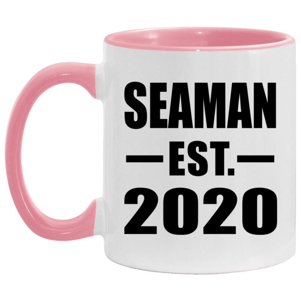 Seaman Established EST. 2020 - 11oz Accent Mug Pink