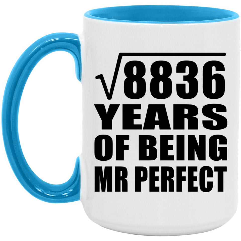 94th Anniversary Square Root of 8836 Years of Mr Perfect - 15oz Accent Mug Blue