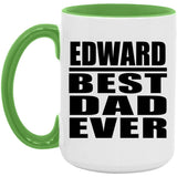 Edward Best Dad Ever - 15oz Accent Mug Green