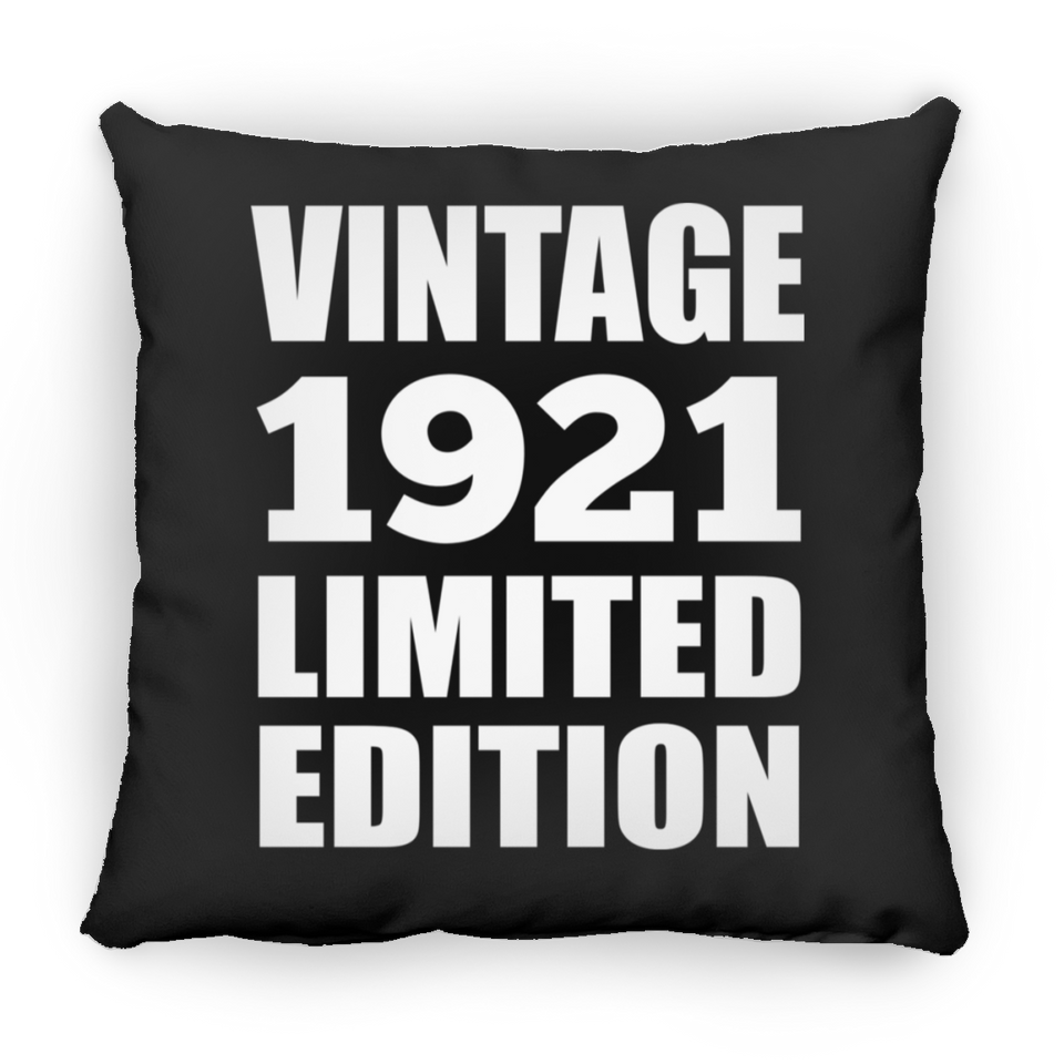 103rd Birthday Vintage 1921 Limited Edition - Throw Pillow Black