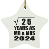 5th Anniversary Square Root of 25 Years As Mr & Mrs 2024 - Star Ornament