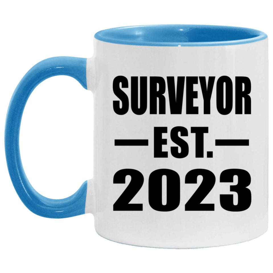 Surveyor Established EST. 2023 - 11oz Accent Mug Blue