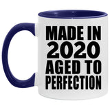 4th Birthday Made In 2020 Aged to Perfection - 11oz Accent Mug Purple