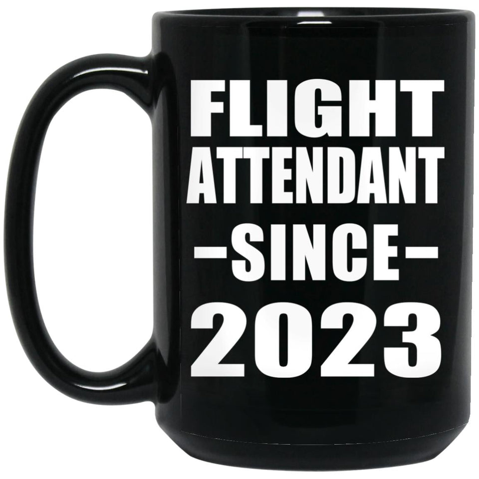 Flight Attendant Since 2023 - 15oz Coffee Mug Black