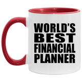 World's Best Financial Planner - 11oz Accent Mug Red