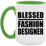 Blessed Fashion Designer - 15oz Accent Mug Green