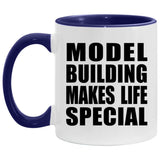 Model Building Makes Life Special - 11oz Accent Mug Purple
