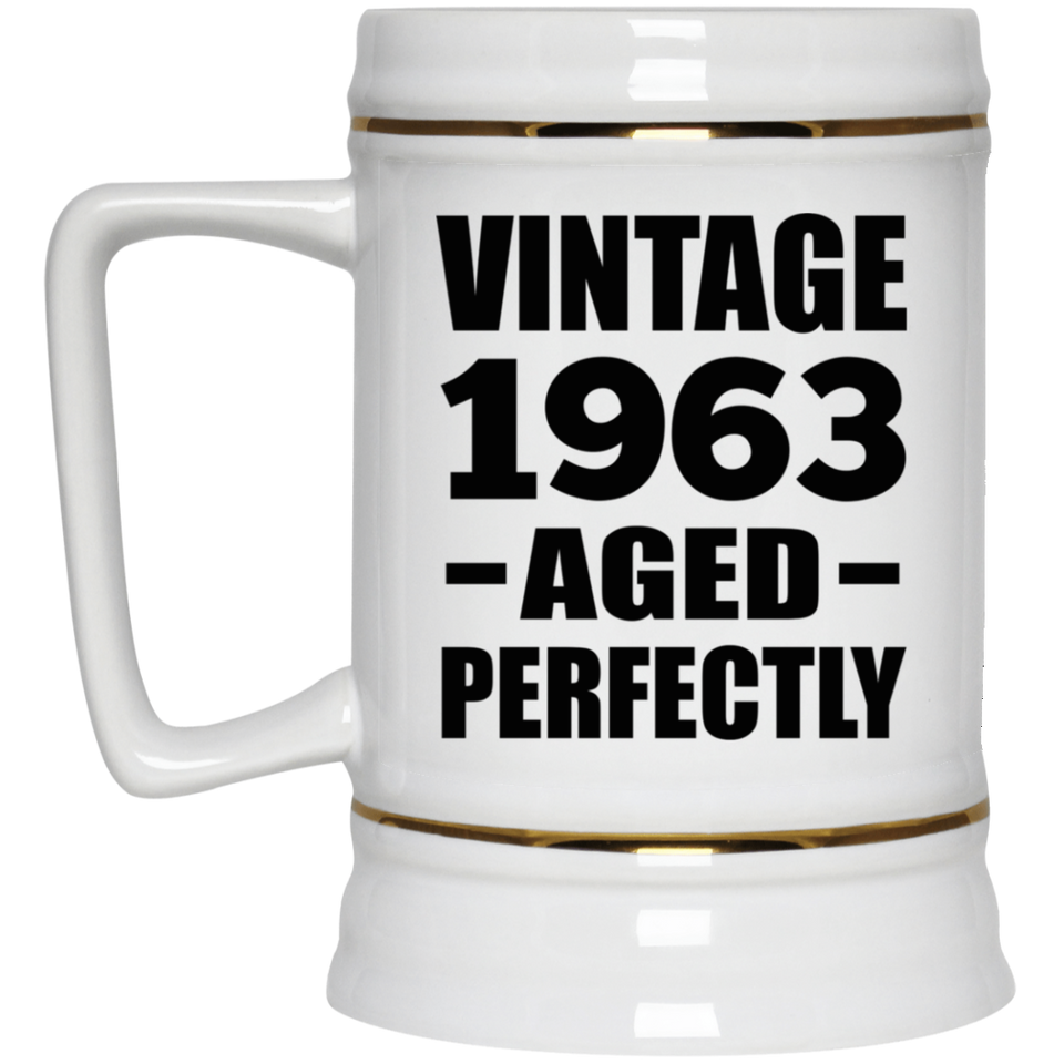 61st Birthday Vintage 1963 Aged Perfectly - Beer Stein