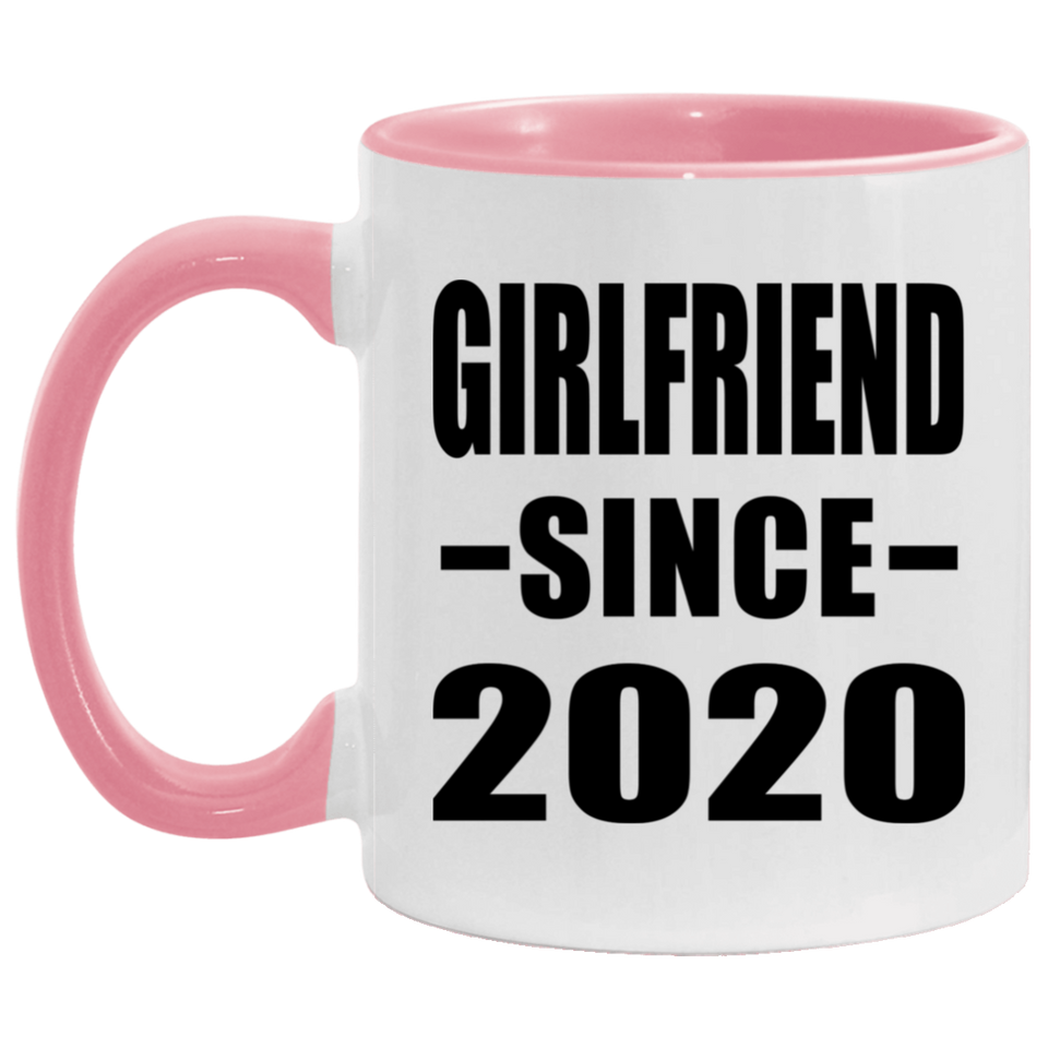 Girlfriend Since 2020 - 11oz Accent Mug Pink