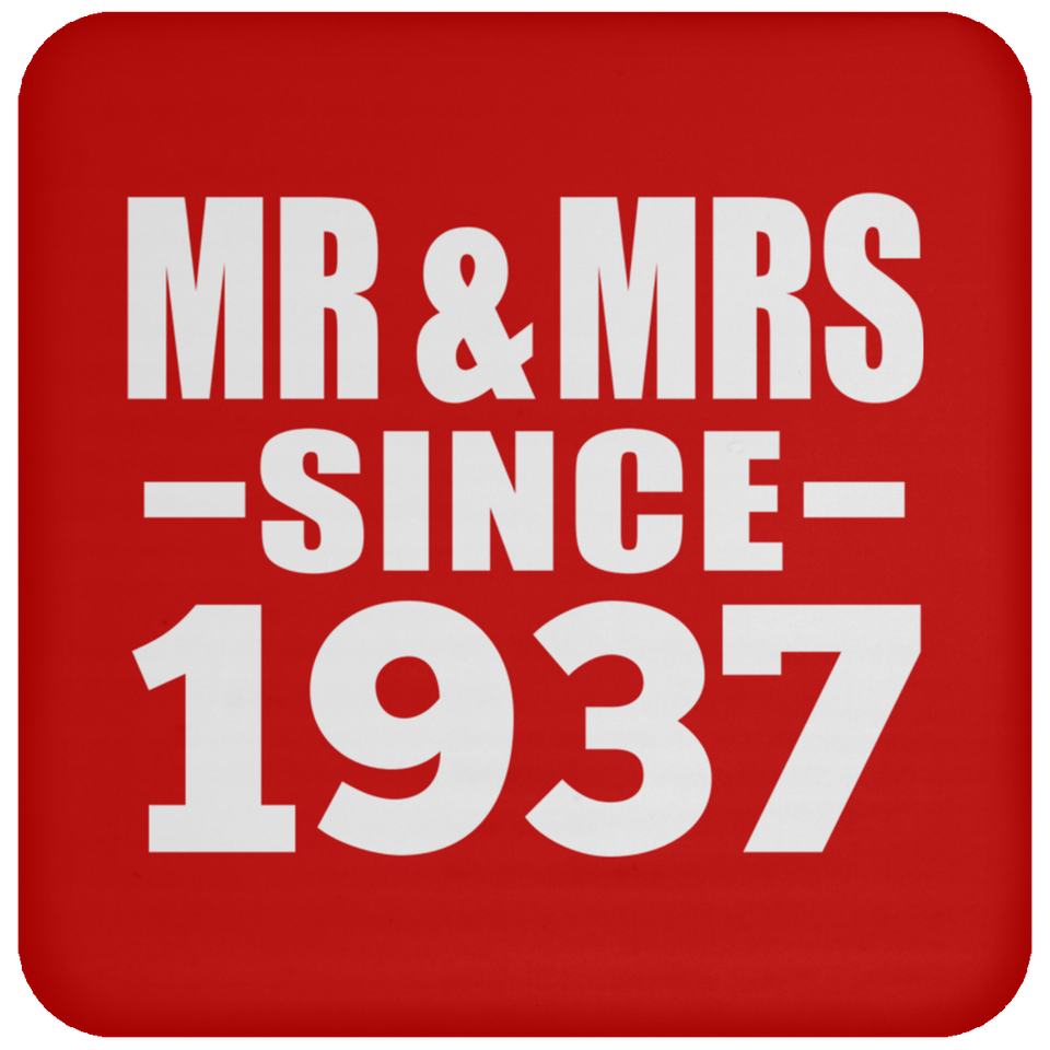 87th Anniversary Mr & Mrs Since 1937 - Drink Coaster
