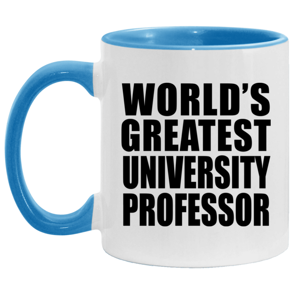 World's Greatest University Professor - 11oz Accent Mug Blue