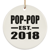 Pop-Pop Established EST. 2018 - Circle Ornament