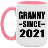 Granny Since 2021 - 15oz Accent Mug Pink