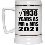 44th Anniversary Square Root of 1936 Years As Mr & Mrs 2021 - Beer Stein