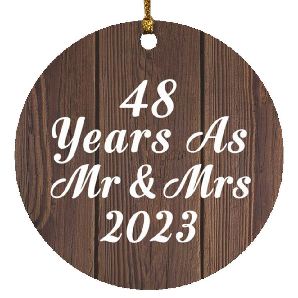 48th Anniversary 48 Years As Mr & Mrs 2023 - Circle Ornament D