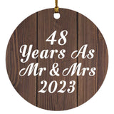 48th Anniversary 48 Years As Mr & Mrs 2023 - Circle Ornament D