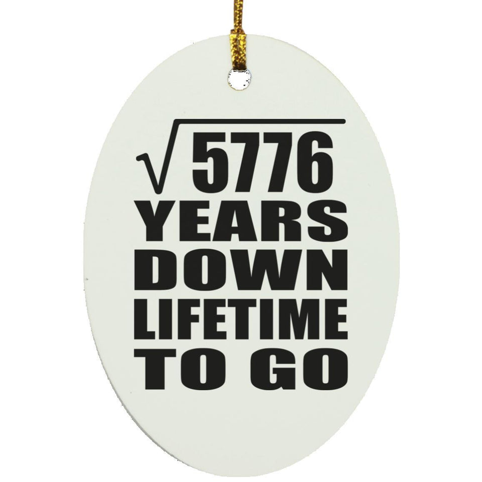 76th Anniversary Square Root of 5776 Years Lifetime To Go - Oval Ornament