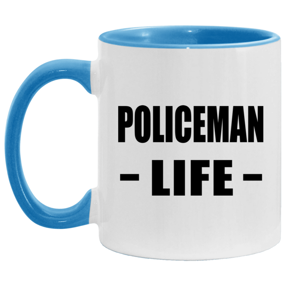 Policeman Life - 11oz Accent Mug Blue